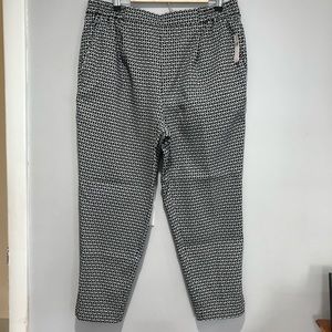 NEW Anthropologie Larkin Jacquard Tapered Trousers Large & XL